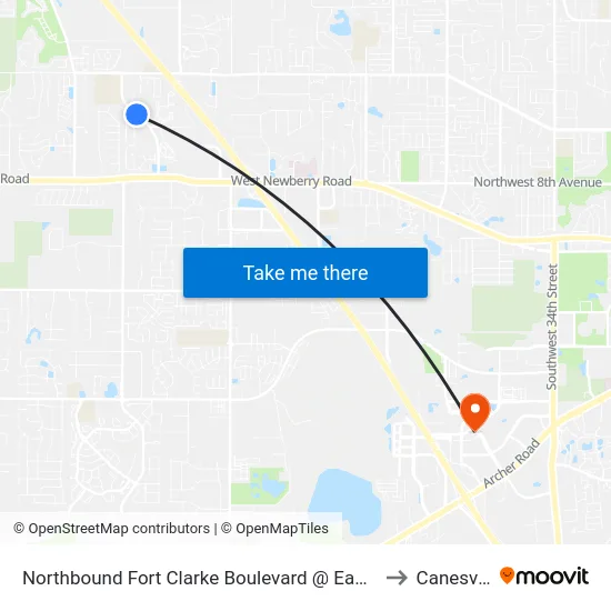 Northbound Fort Clarke Boulevard @ Eagle Point to Canesville map