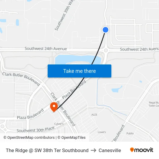 The Ridge @ SW 38th Ter Southbound to Canesville map