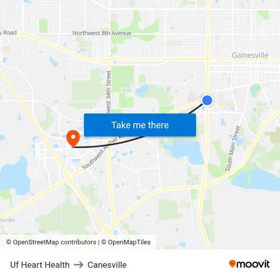 Uf Heart Health to Canesville map