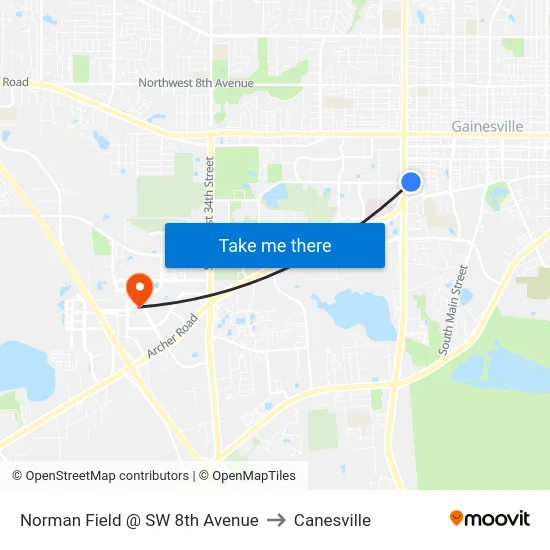 Norman Field @ SW 8th Avenue to Canesville map
