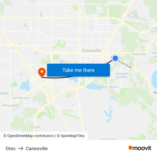 Gtec to Canesville map
