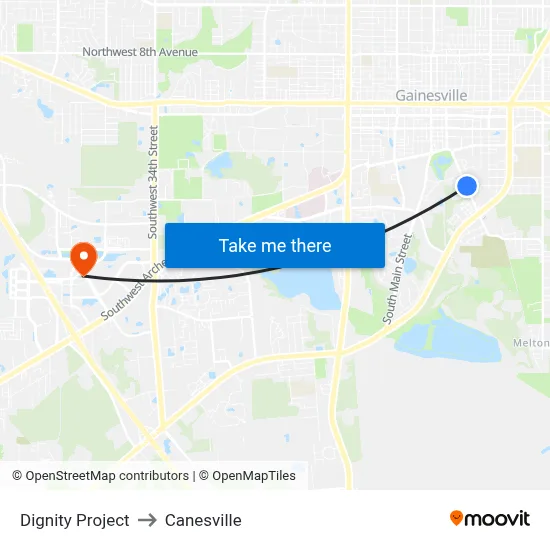 Dignity Project to Canesville map