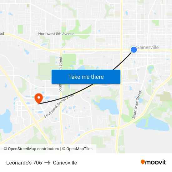 Leonardo's 706 to Canesville map