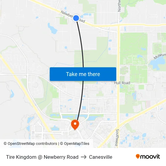 Tire Kingdom @ Newberry Road to Canesville map