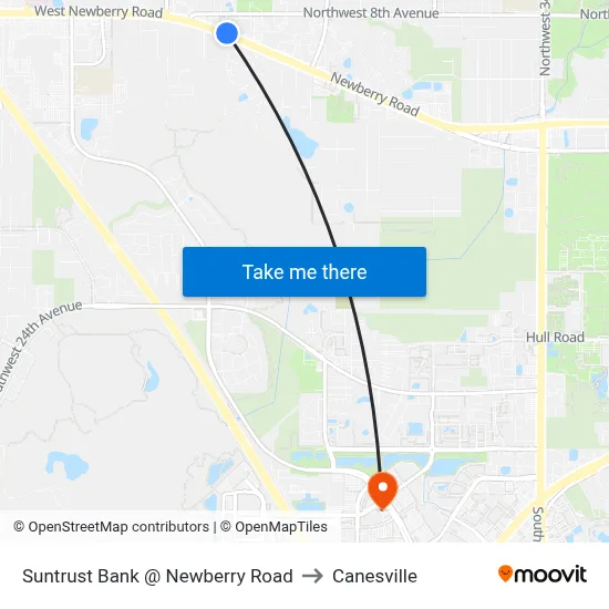 Suntrust Bank @ Newberry Road to Canesville map
