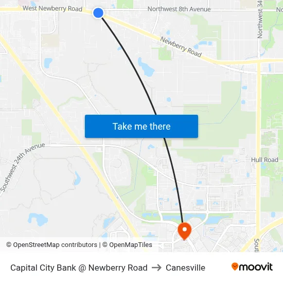 Capital City Bank @ Newberry Road to Canesville map