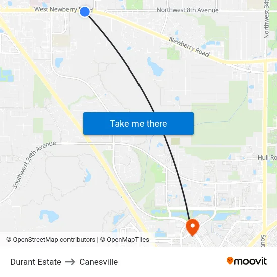 Durant Estate to Canesville map
