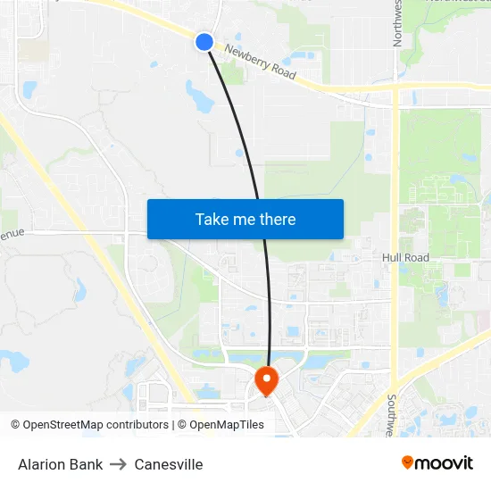 Alarion Bank to Canesville map