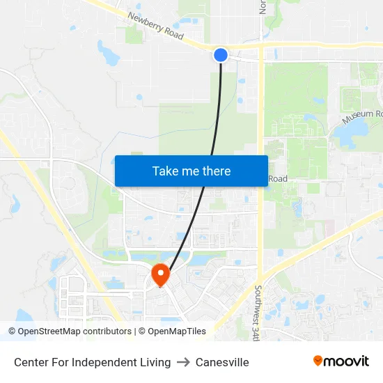 Center For Independent Living to Canesville map