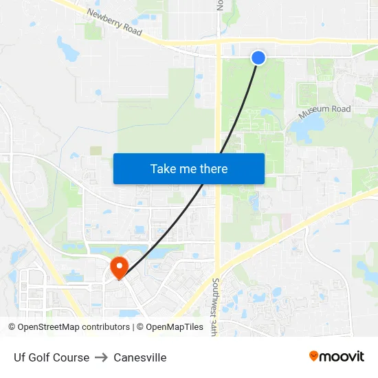 Uf Golf Course to Canesville map