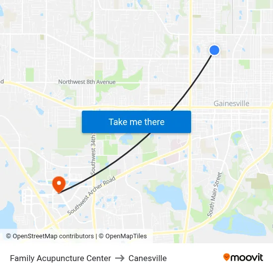 Family Acupuncture Center to Canesville map