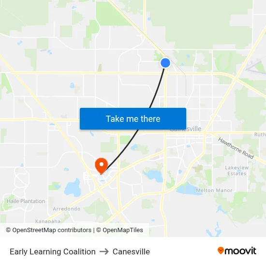 Early Learning Coalition to Canesville map