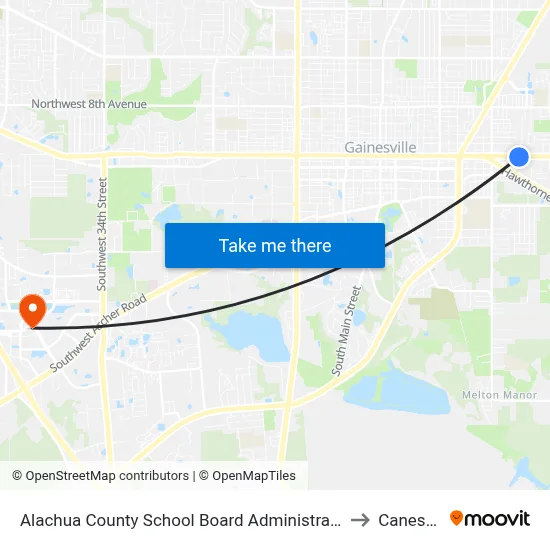 Alachua County School Board Administration Annex to Canesville map
