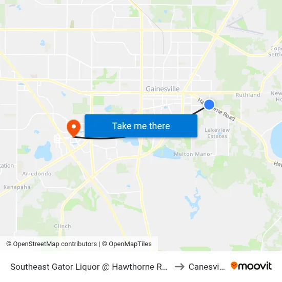 Southeast Gator Liquor @ Hawthorne Road to Canesville map