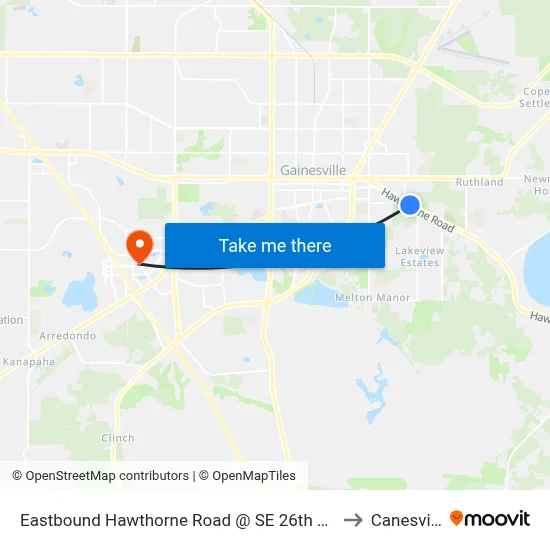 Eastbound Hawthorne Road @ SE 26th Street to Canesville map