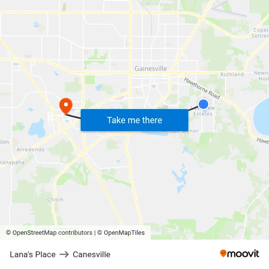 Lana's Place to Canesville map