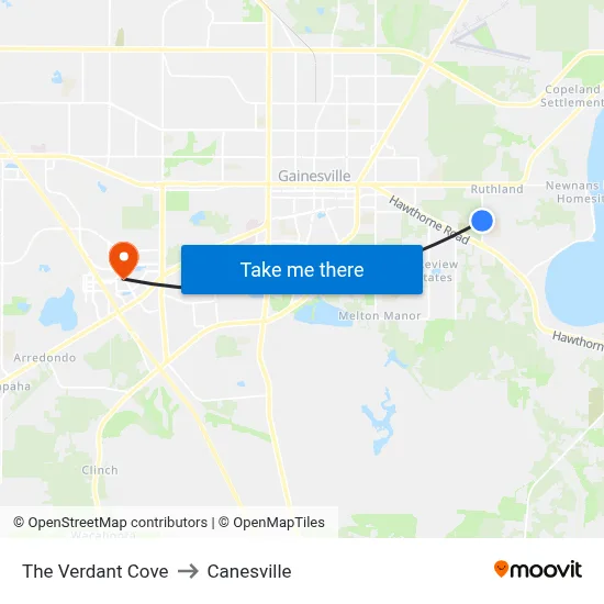 The Verdant Cove to Canesville map