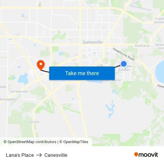 Lana's Place to Canesville map