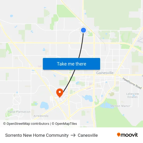 Sorrento New Home Community to Canesville map