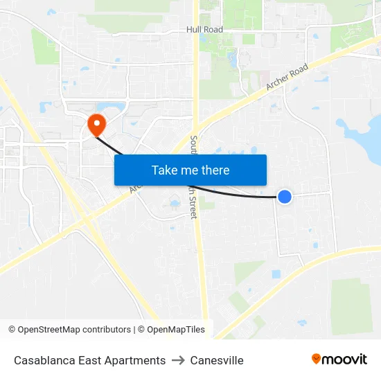 Casablanca East Apartments to Canesville map