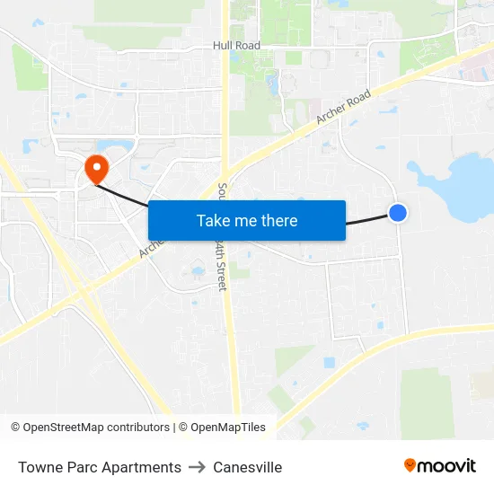 Towne Parc Apartments to Canesville map