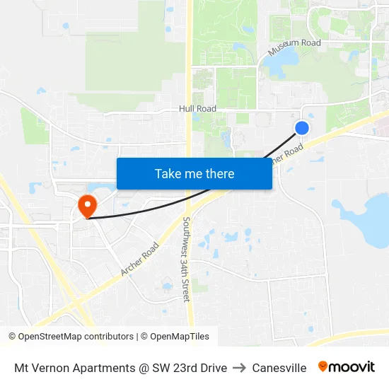 Mt Vernon Apartments @ SW 23rd Drive to Canesville map