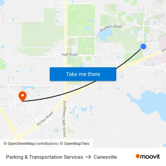 Parking & Transportation Services to Canesville map