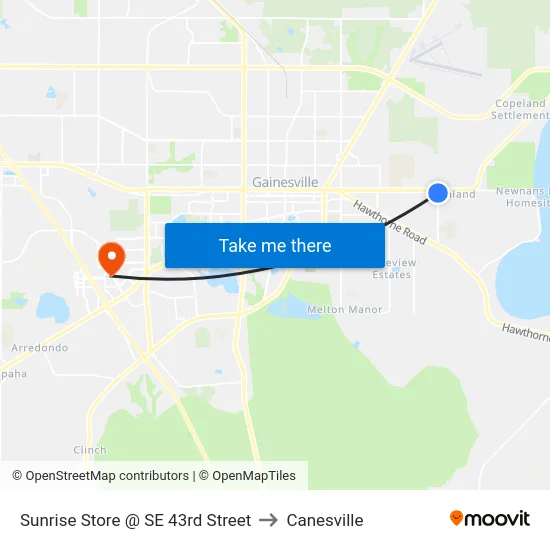 Sunrise Store @ SE 43rd Street to Canesville map