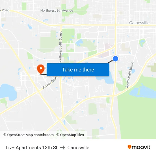 Liv+ Apartments 13th St to Canesville map