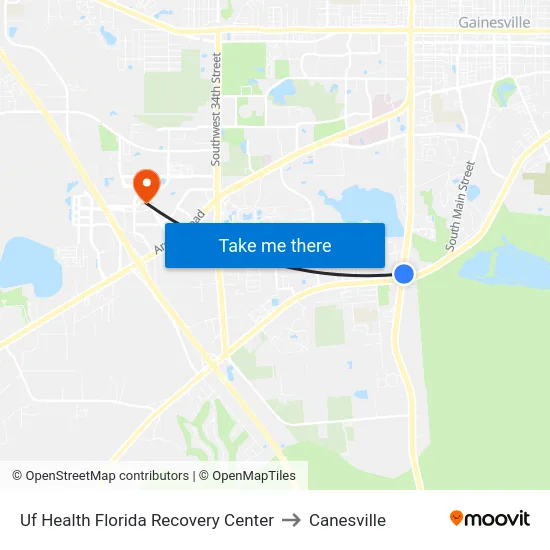 Uf Health Florida Recovery Center to Canesville map