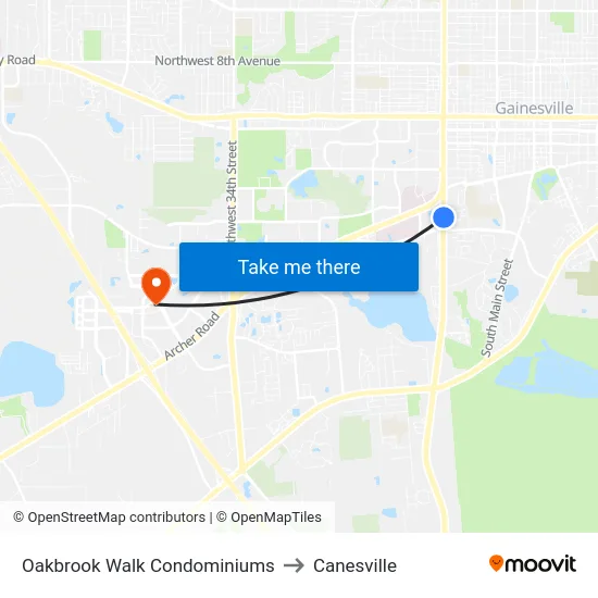 Oakbrook Walk Condominiums to Canesville map