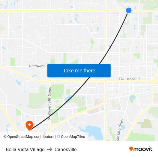Bella Vista Village to Canesville map