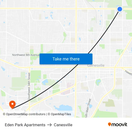 Eden Park Apartments to Canesville map