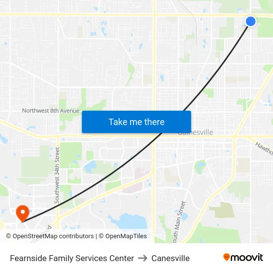 Fearnside Family Services Center to Canesville map