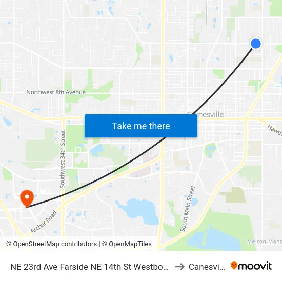 NE 23rd Ave Farside NE 14th St Westbound to Canesville map