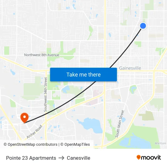Pointe 23 Apartments to Canesville map