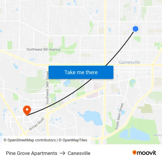 Pine Grove Apartments to Canesville map