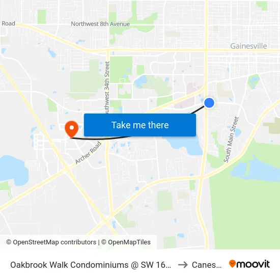 Oakbrook Walk Condominiums @ SW 16th Avenue to Canesville map