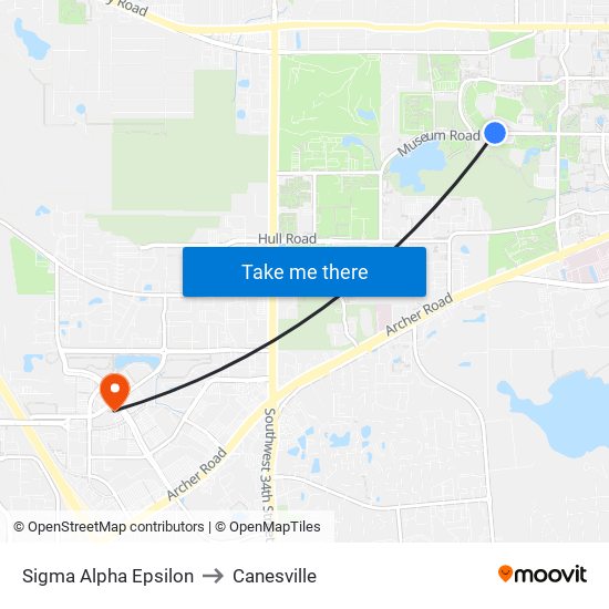 Sigma Alpha Epsilon to Canesville map