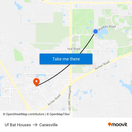 Uf Bat Houses to Canesville map