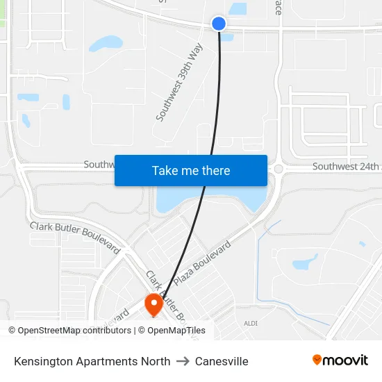 Kensington Apartments North to Canesville map