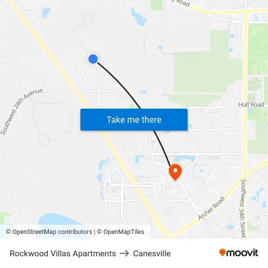 Rockwood Villas Apartments to Canesville map