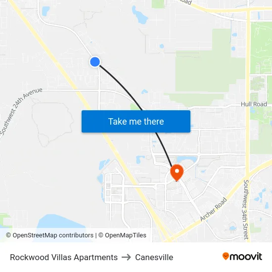 Rockwood Villas Apartments to Canesville map
