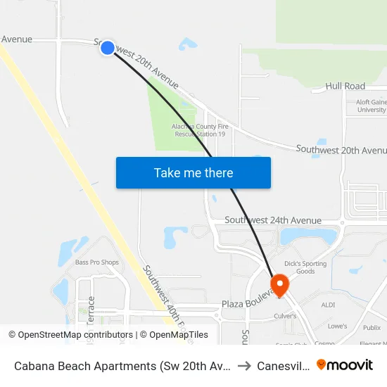 Cabana Beach Apartments (Sw 20th Ave) to Canesville map