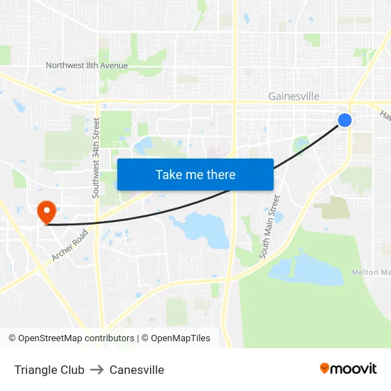 Triangle Club to Canesville map