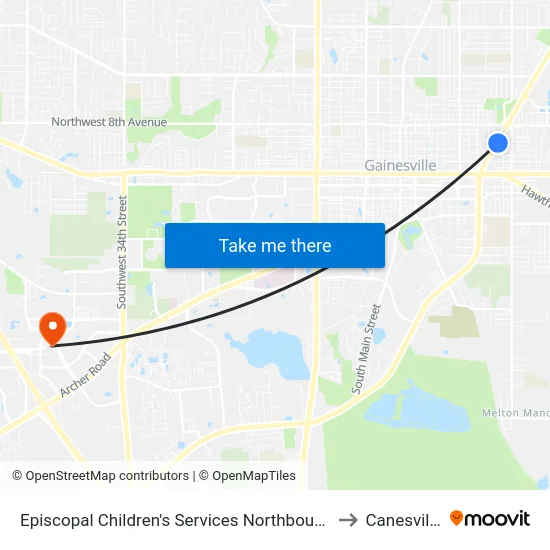 Episcopal Children's Services Northbound to Canesville map