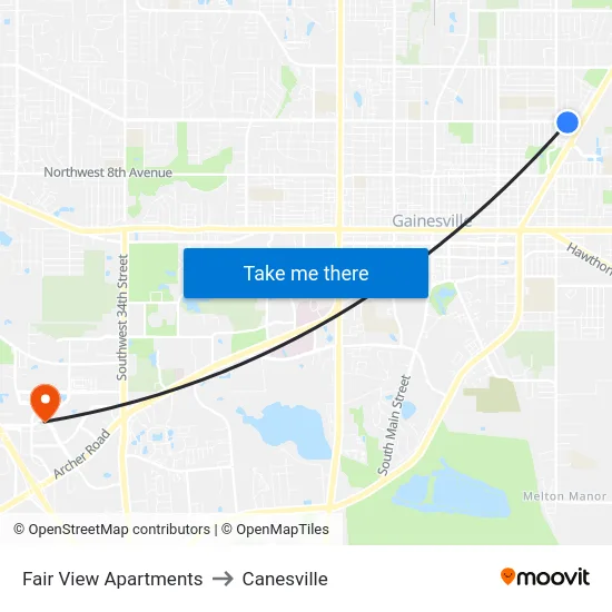 Fair View Apartments to Canesville map