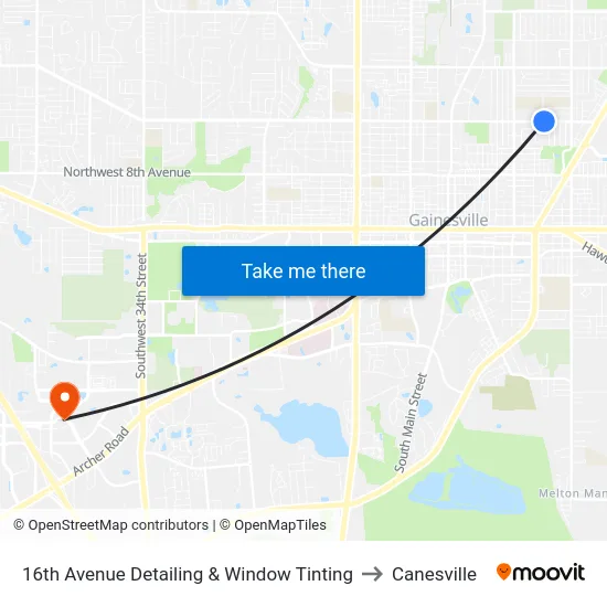 16th Avenue Detailing & Window Tinting to Canesville map