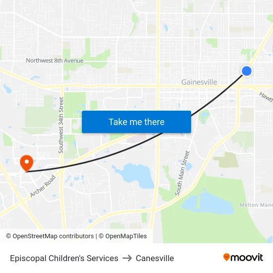 Episcopal Children's Services to Canesville map