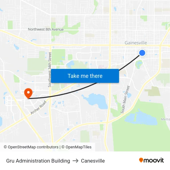 Gru Administration Building to Canesville map
